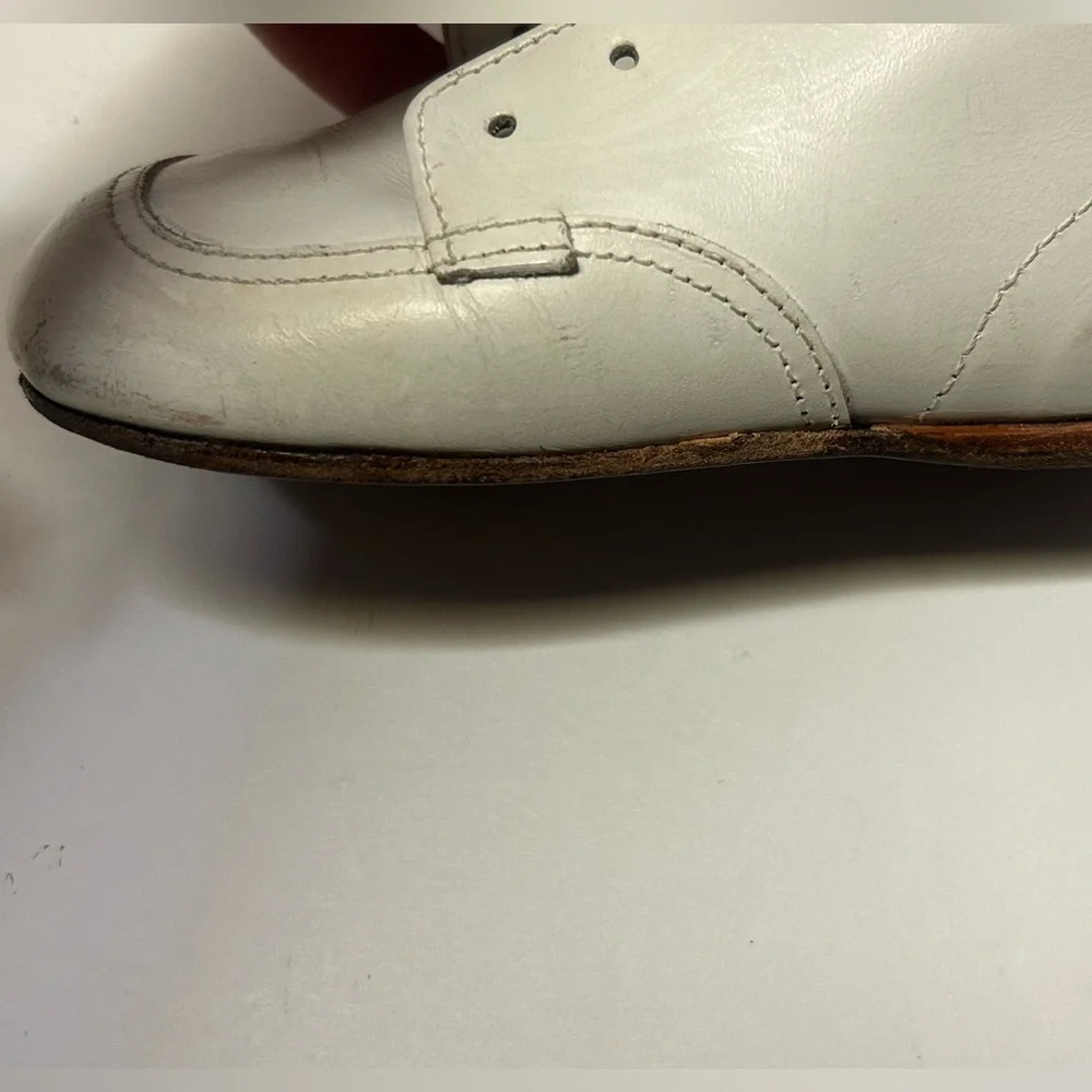 Vintage Buster‎ Brown Baby Shoes Size 5 White Leather High Top Lace up